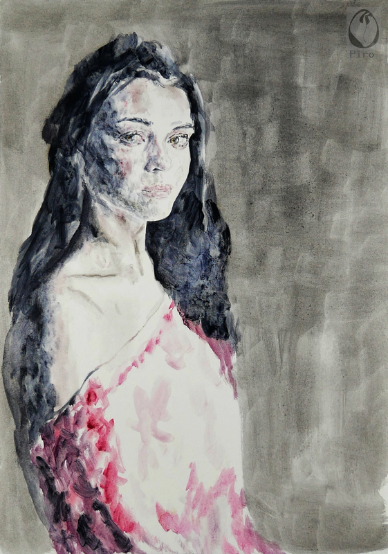 oil on paper - olio su carta di Piro